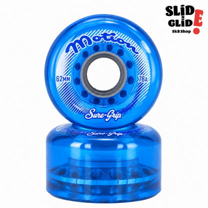 Sure-Grip Motion 62mm Outdoor Roller Skate Wheels – Set of 8