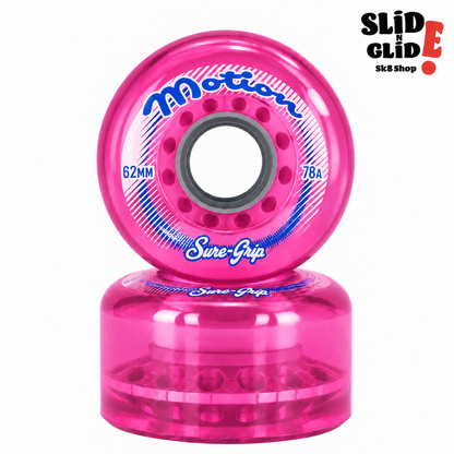 Sure-Grip Motion 62mm Outdoor Roller Skate Wheels – Set of 8