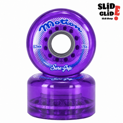 Sure-Grip Motion 62mm Outdoor Roller Skate Wheels – Set of 8