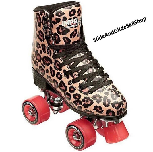 Leopard Quad Roller Skates