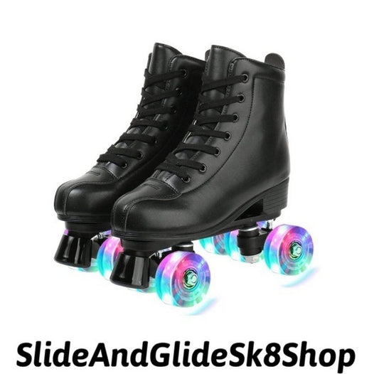 Black LED Light-Up Roller Skates
