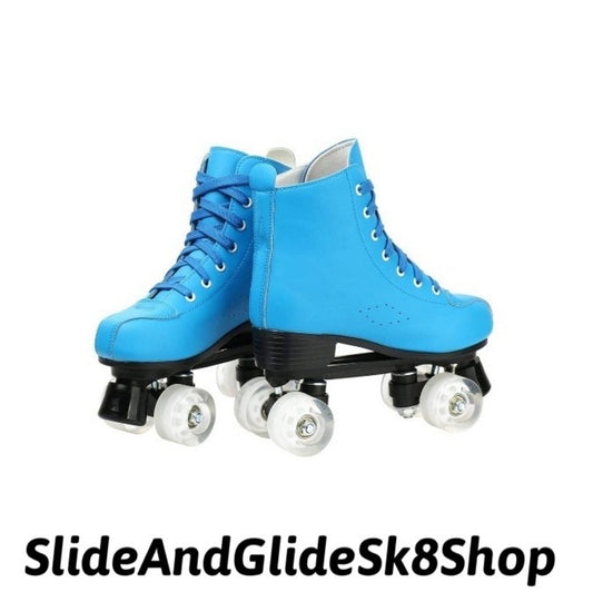 Sky Blue LED Light-Up Roller Skates